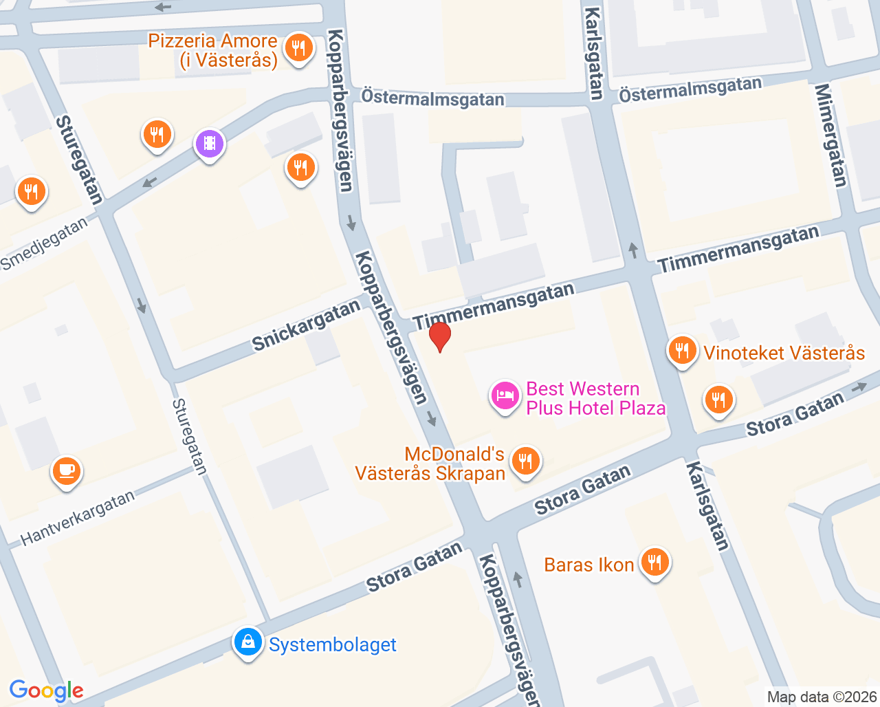 Karta till Kirurghuset i Västerås