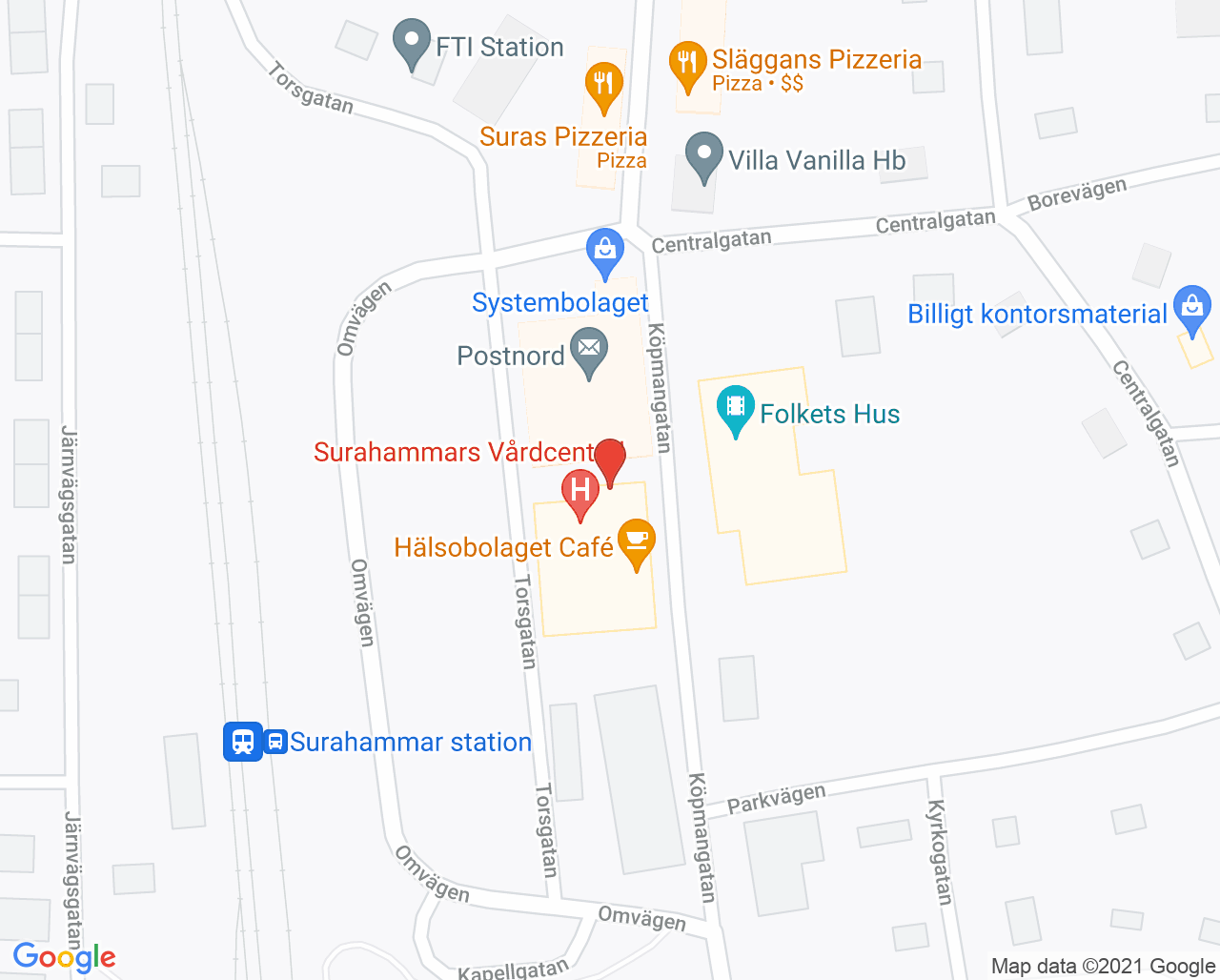 Karta till Surahammars Barnmorskemottagning