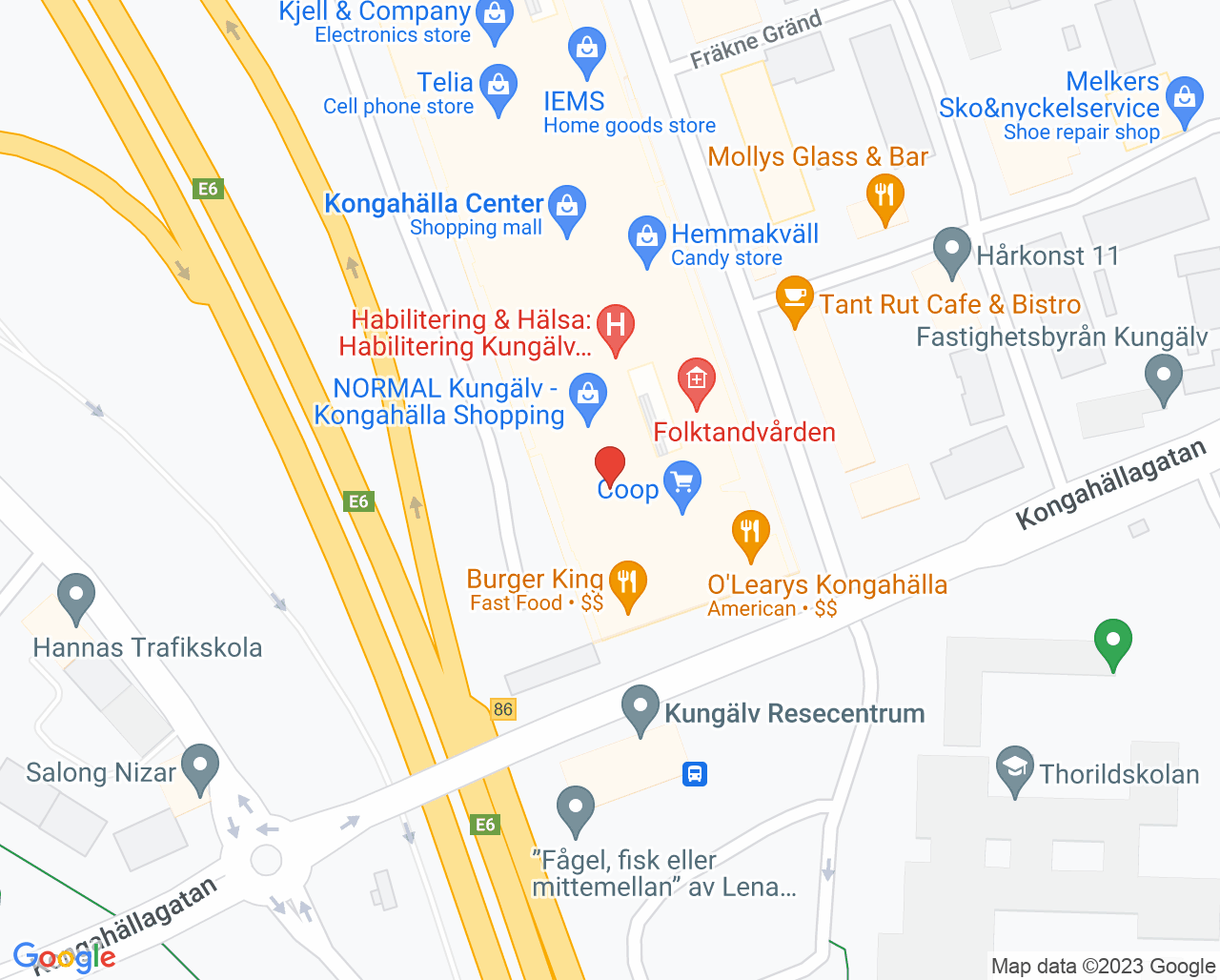 Karta till Folktandvården Kongahälla Kungälv, Kungälv