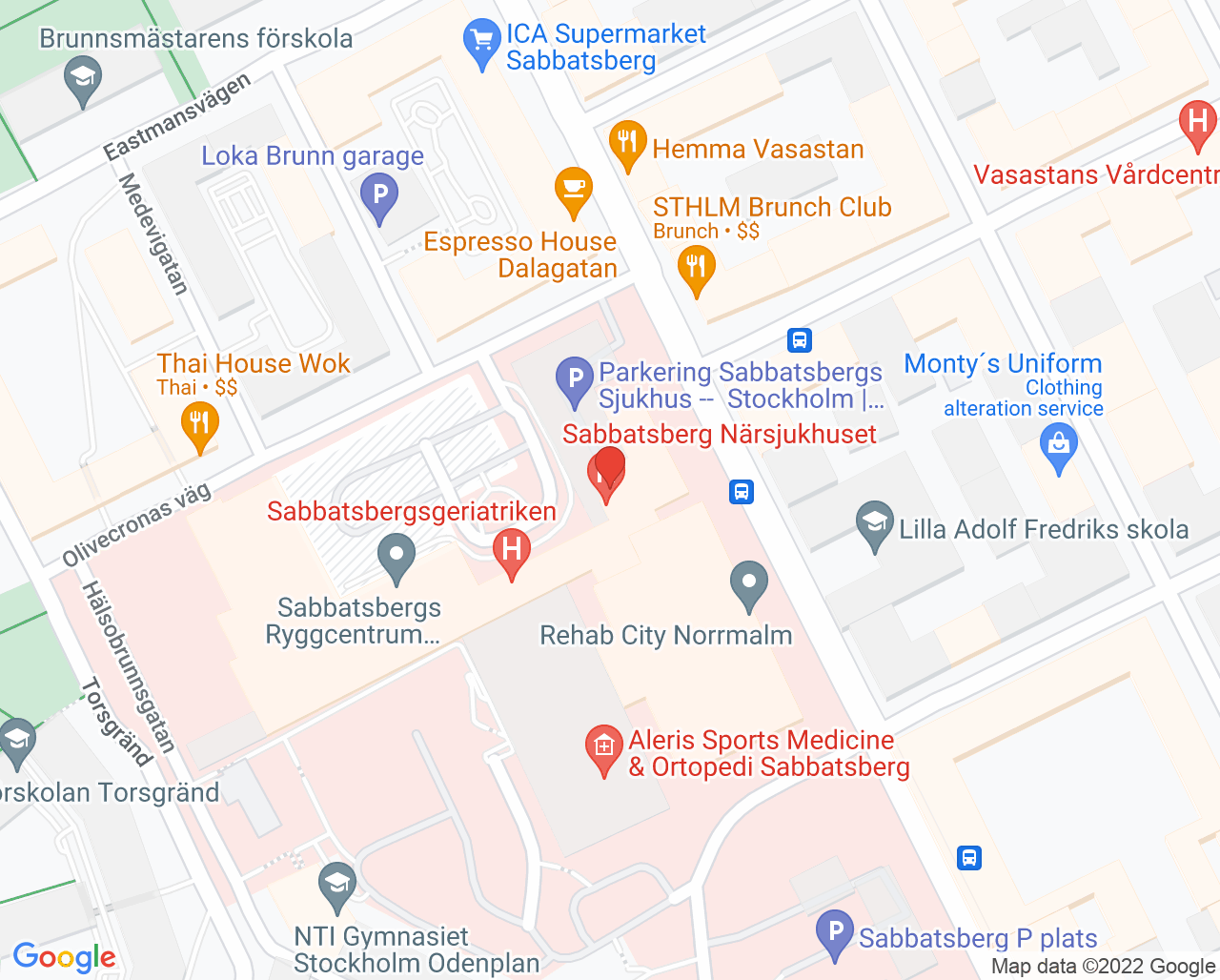 Karta till Aleris Ultragyn Barnmorskemottagning, Norrmalm