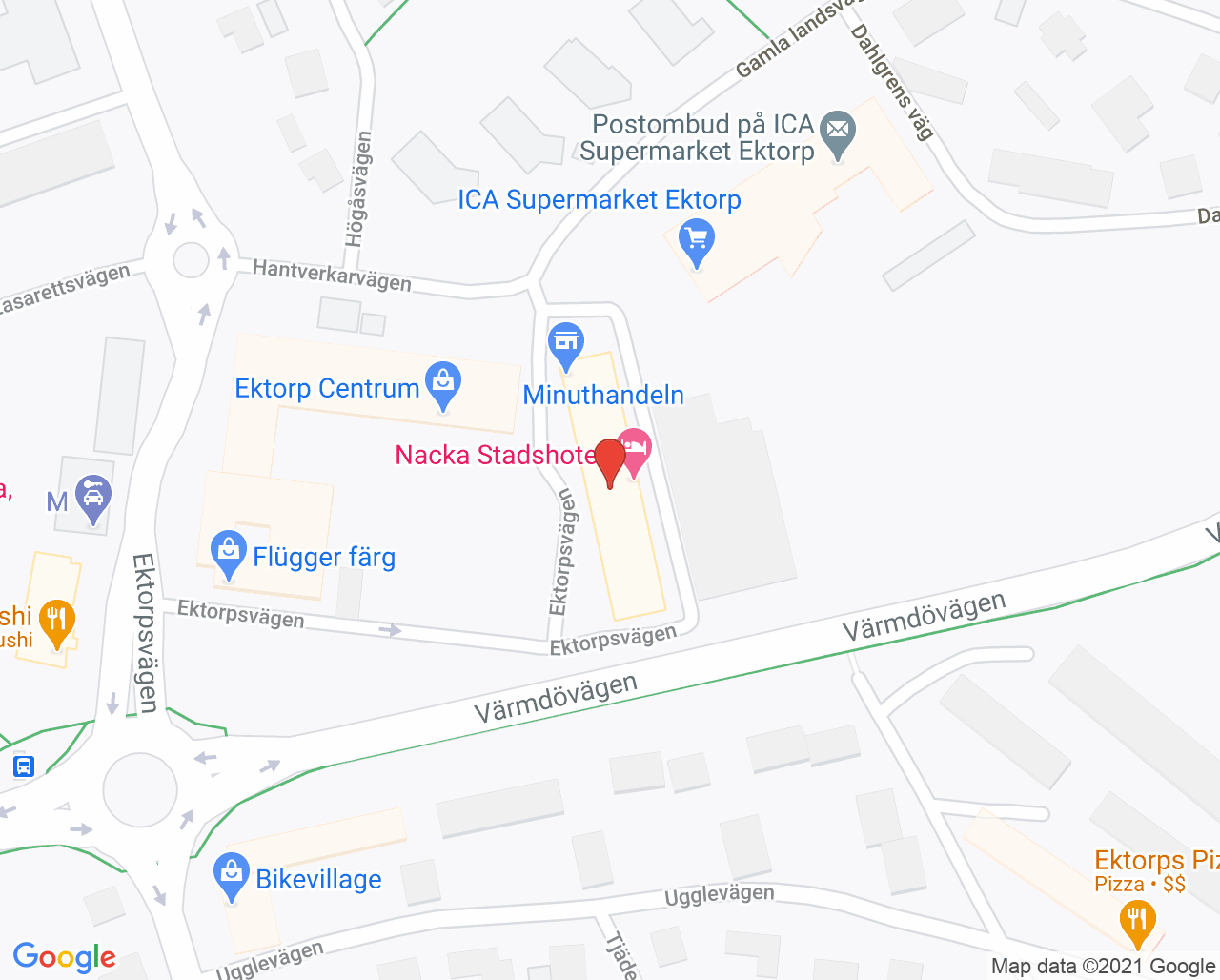 Karta till Dagvård Dialys Nacka, Karolinska Universitetssjukhuset