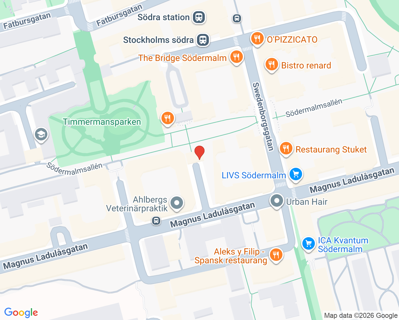Karta till Mama Mia Söder BVC