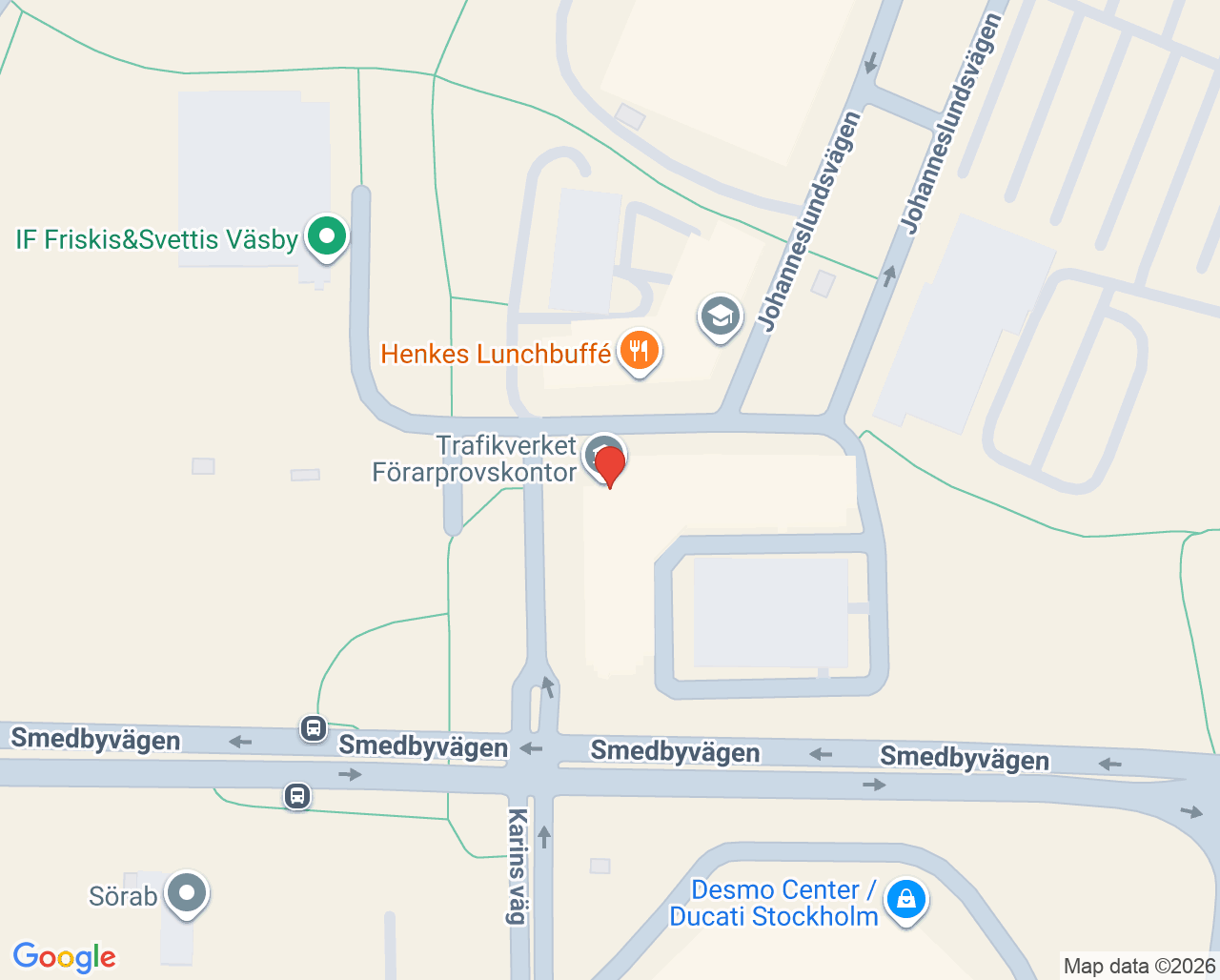 Karta till Aleris ASIH Järfälla