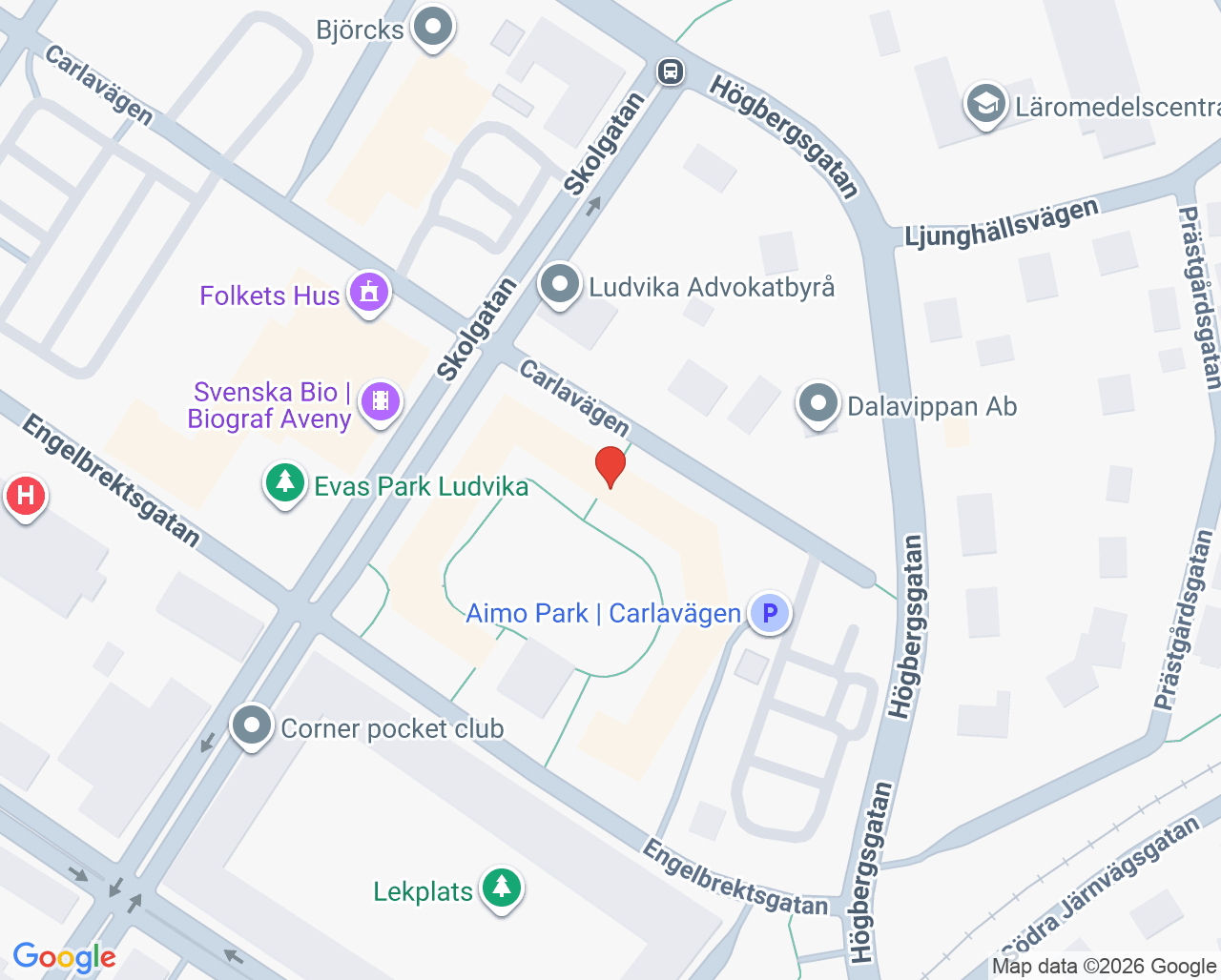 Karta till Ungdomsmottagning Ludvika