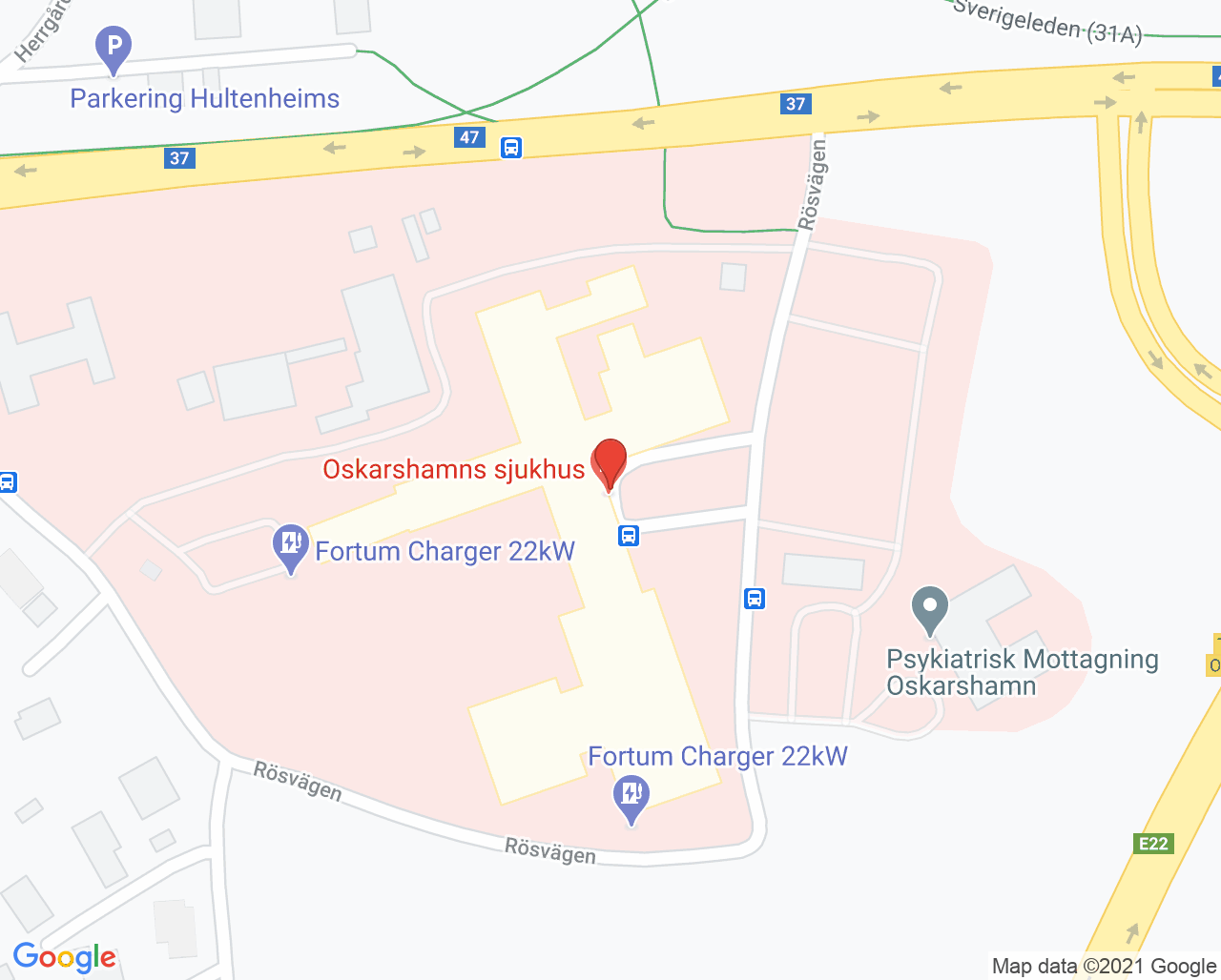 Karta till Samrehab Oskarshamn