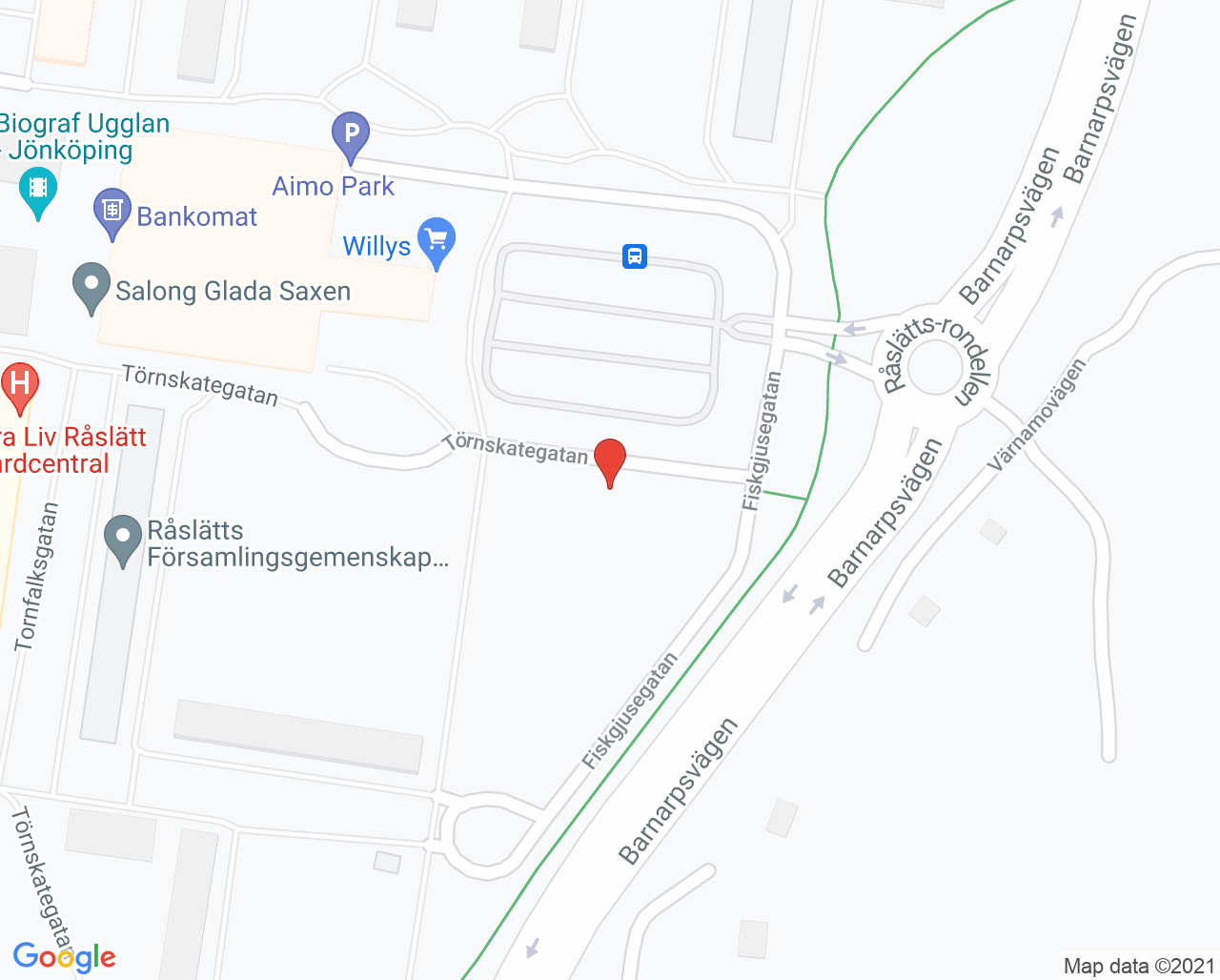Karta till Kvinnohälsovården Råslätt Jönköping