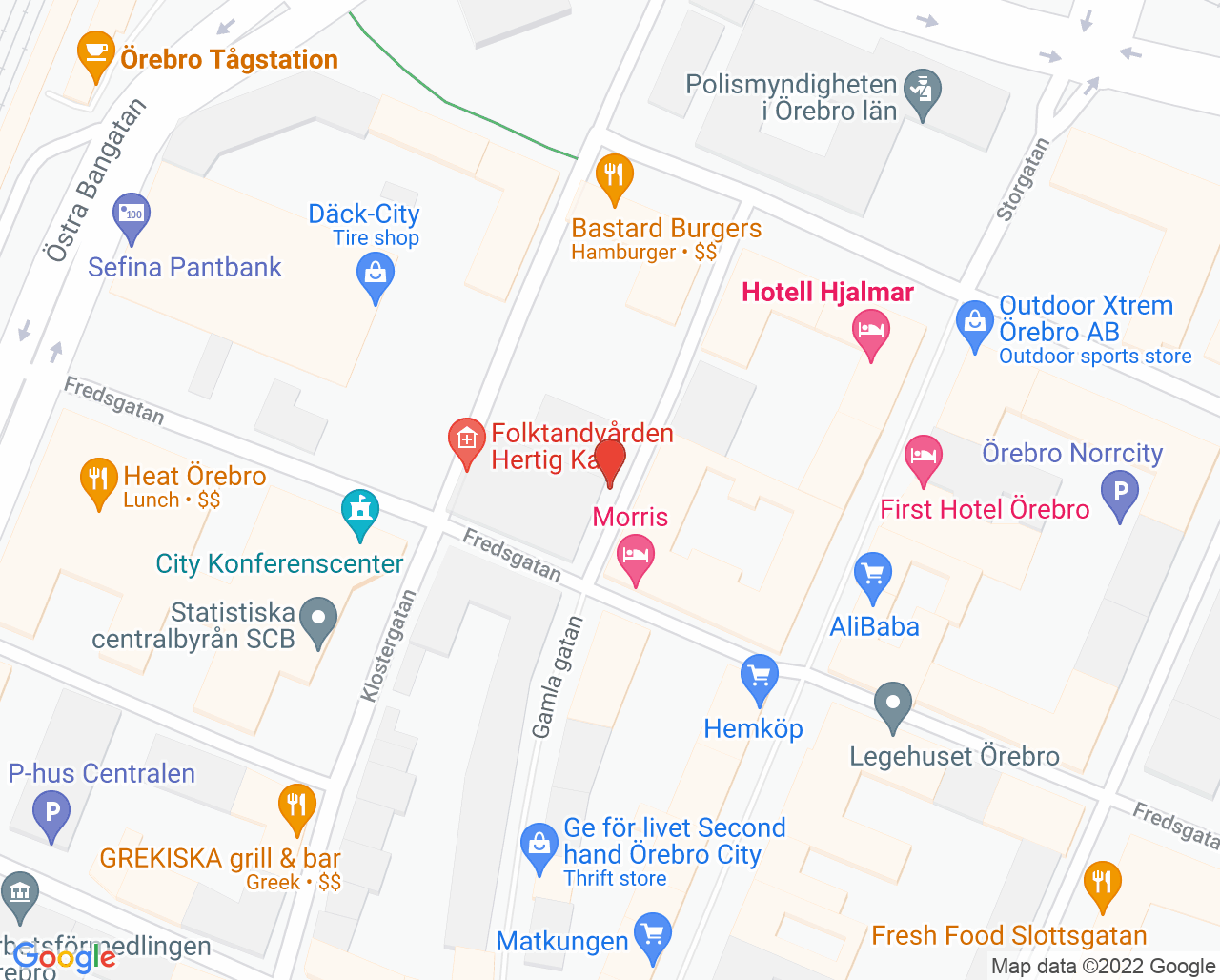 Karta till Folktandvården Jourklinik, Örebro