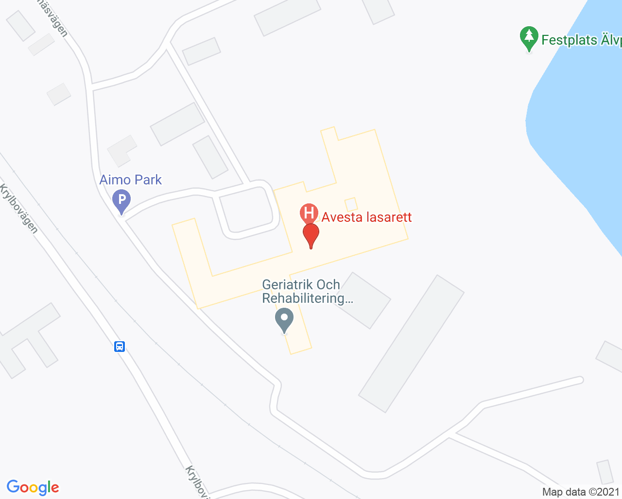 Karta till Avesta lasarett