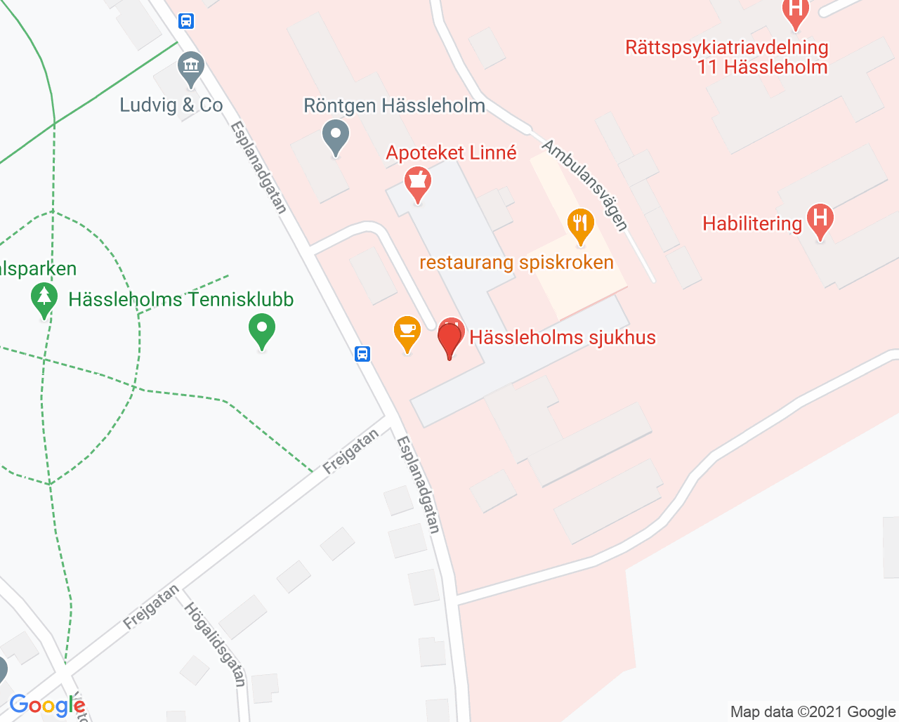Karta till Dietist- och kuratorsmottagning njurmedicin Hässleholm
