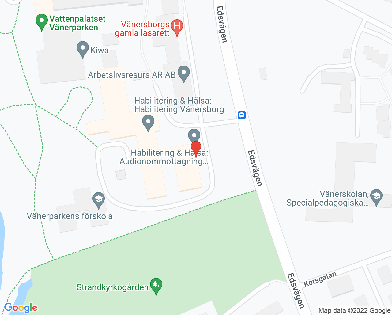 Karta till Närhälsan Vänerparken vårdcentral, Vänersborg
