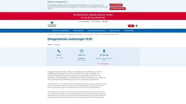 Ortogeriatrisk avdelning 30 B