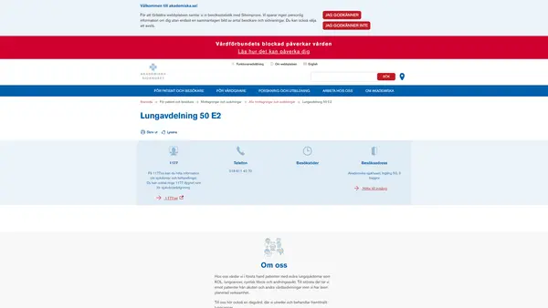 Lungavdelning 50 E2, Uppsala