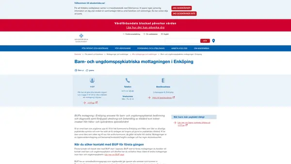 Barn- och ungdomspsykiatriska mottagningen i Enköping, Enköping