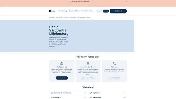 Capio Vårdcentral Liljeforstorg, Uppsala