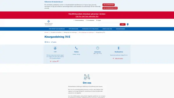Kirurgavdelning 70 E, Uppsala