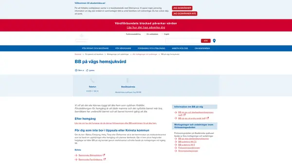 BB på vägs hemsjukvård, Uppsala