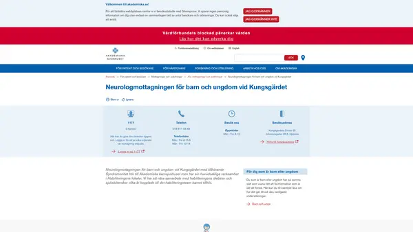 Neurologmottagningen för barn och ungdom vid Kungsgärdet, Uppsala