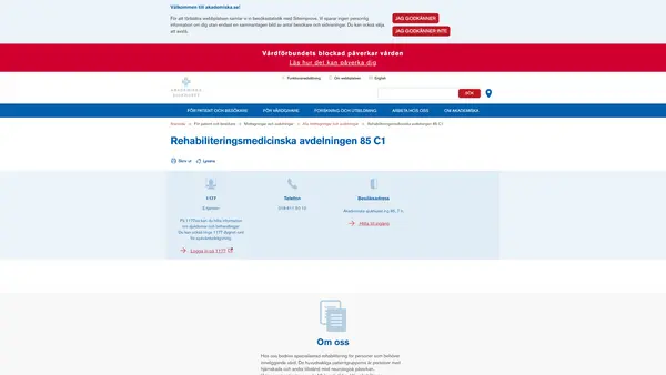 Rehabiliteringsmedicin och neurogeriatrisk avdelning 85 C