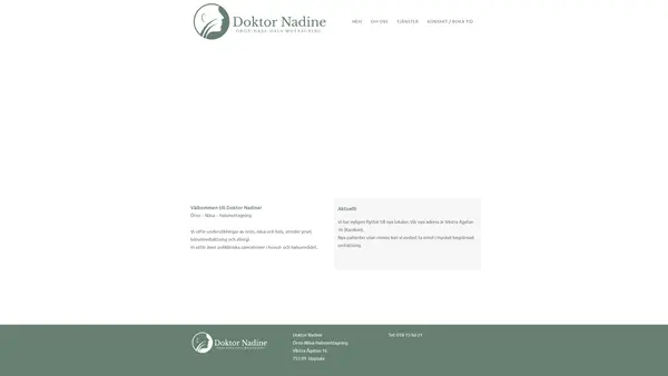 Doktor Nadine Öron-Näsa-Hals-mottagning, Uppsala