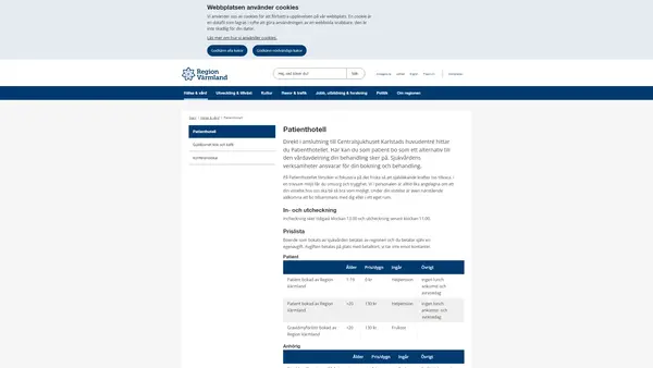 Patienthotellet, Centralsjukhuset Karlstad