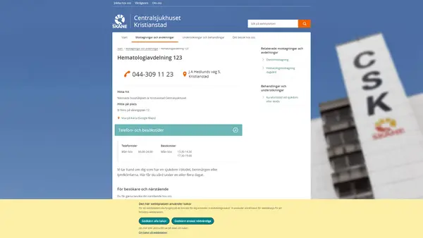 Hematologiavdelning 123 Kristianstad