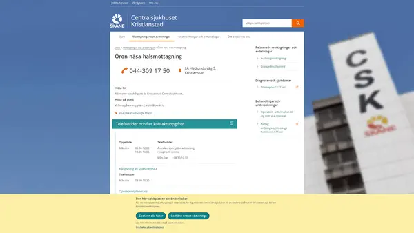Öron-näsa-halsmottagning Kristianstad