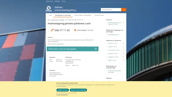 Hudmottagning genitala sjukdomar, Lund
