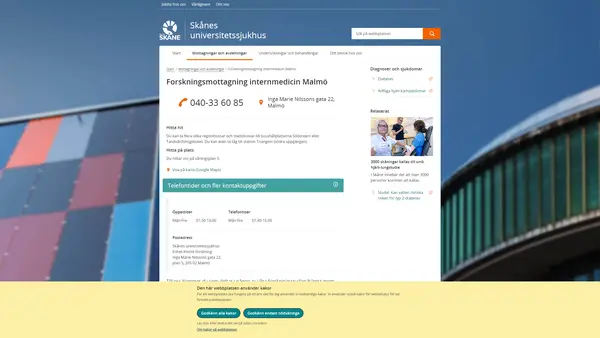 Forskningsmottagning internmedicin Malmö