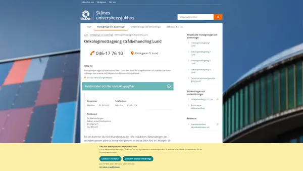 Onkologimottagning strålbehandling, Lund