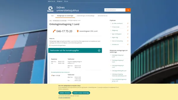 Onkologimottagning 1 Lund