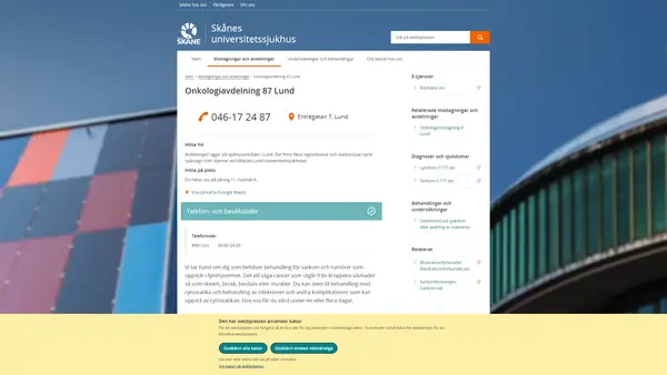Onkologiavdelning 87 Lund