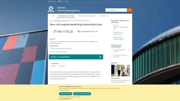 Intensivvårdsavdelning barn och ungdom Lund, Lund