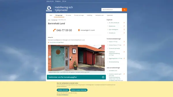 Habiliteringsmottagning barn och unga rehabilitering Lund, Lund