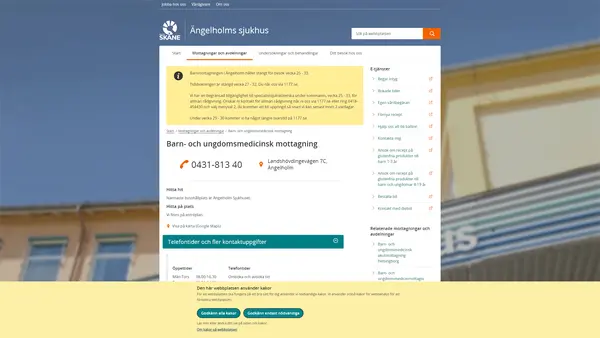 Barn- och ungdomsmedicinmottagning Ängelholm