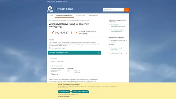 Vuxenpsykiatriavdelning 55 beroende Helsingborg