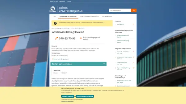 Infektionsavdelning 3 Malmö, Malmö