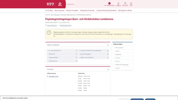 Psykologmottagningen Barn- och föräldrahälsa Landskrona