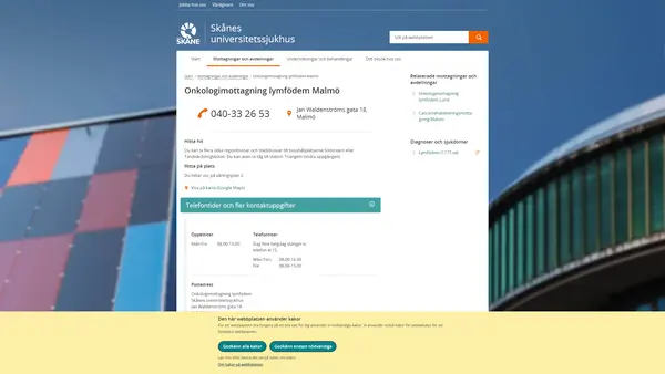 Onkologimottagning lymfödem Malmö