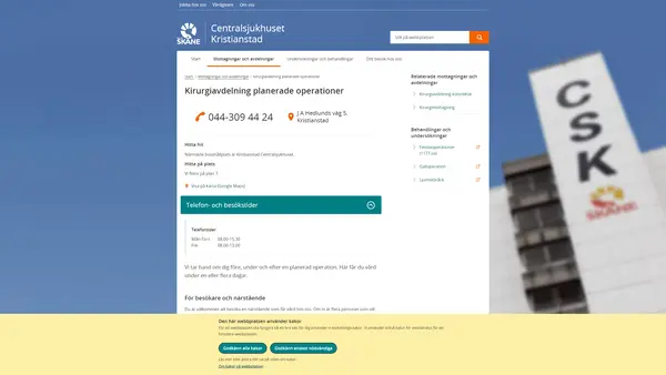 Kirurgiavdelning planerade operationer Kristianstad