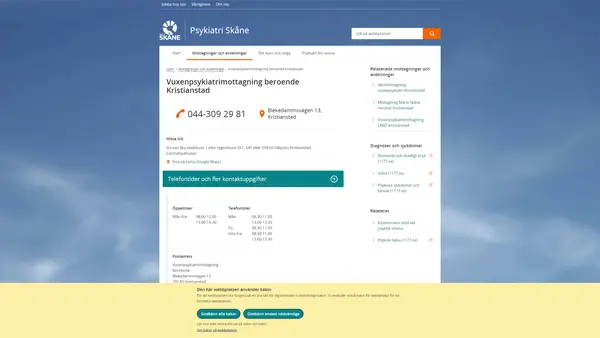 Vuxenpsykiatrimottagning beroende Kristianstad