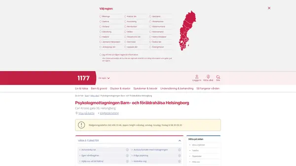 Psykologmottagningen Barn- och föräldrahälsa Helsingborg