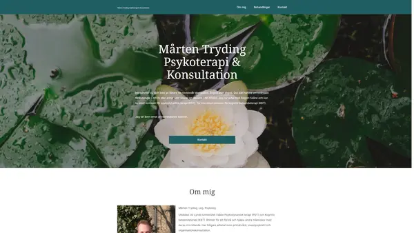 Mårten Tryding Psykoterapi o Konsultation, Lund