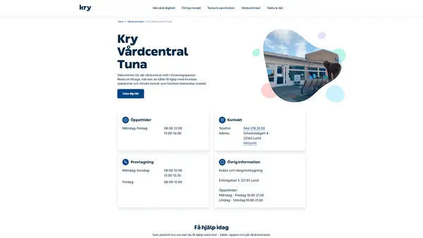 Kry Vårdcentral Tuna, Lund