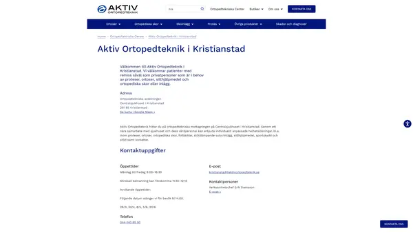 Aktiv Ortopedteknik Kristianstad, Kristianstad