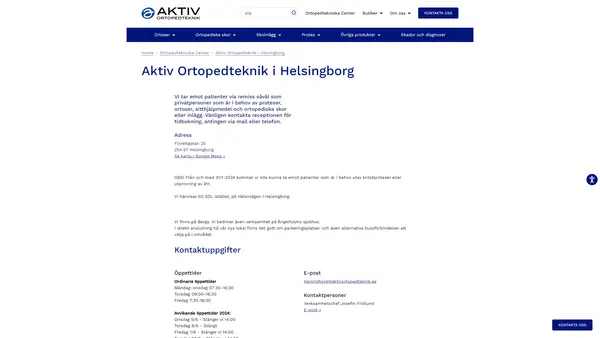 Aktiv Ortopedteknik Helsingborg, Helsingborg