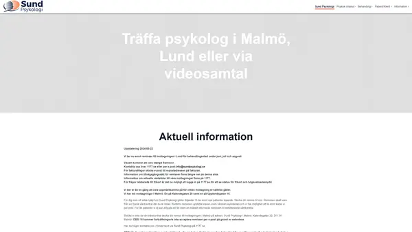 Sund Psykologi i Malmö AB Upplandsgatan logo