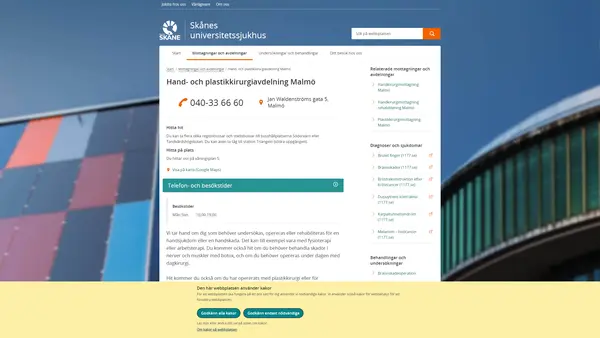 Hand- och plastikkirurgiavdelning Malmö