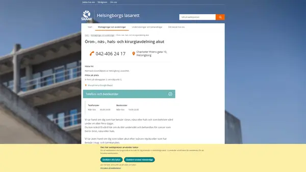 Kirurgiavd akut och öron- näs- och halsavd Helsingborg