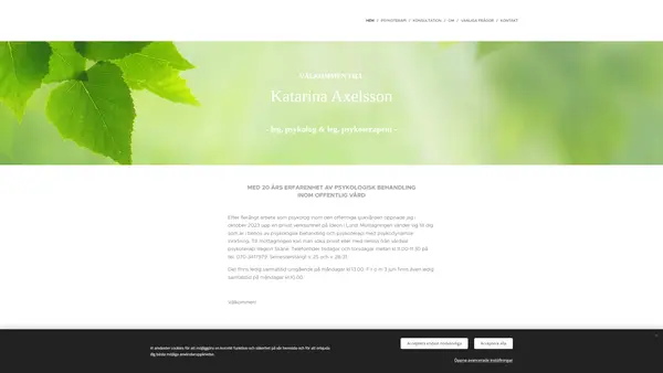 Katarina Axelsson Psykolog och Psykoterapimottagning Lund logo