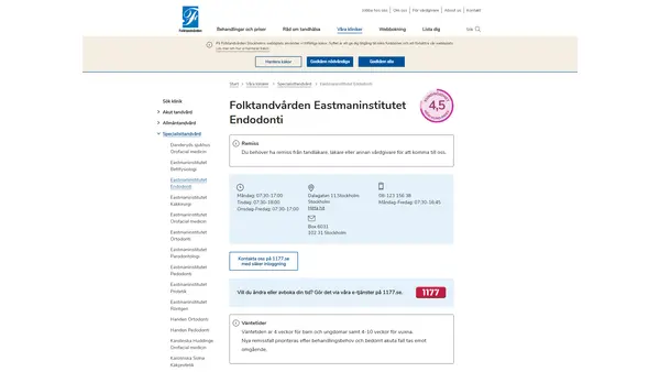 Folktandvården Eastmaninstitutet Endodonti